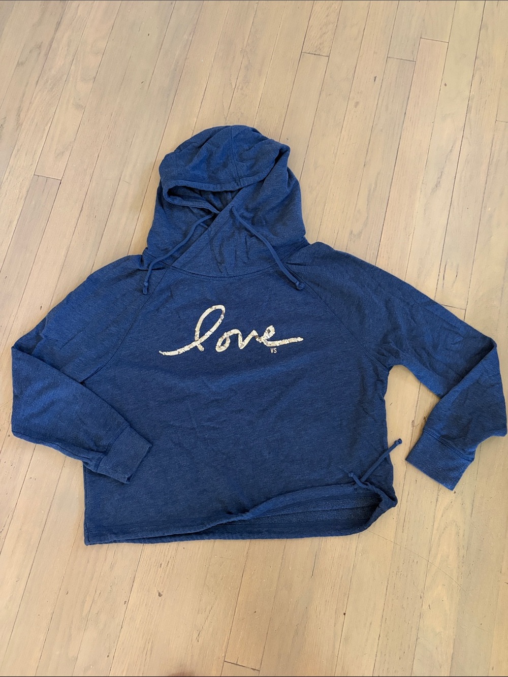 Victoria's Secret Blue 'Love' Hooded Sweatshirt